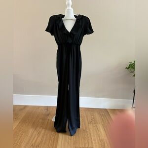 For Love and Lemons Black Silk Jumpsuit